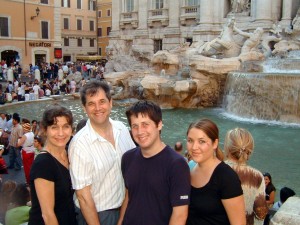 Pam, Scott, Peter & Lisa Nolte at the Trevi Fountains, Rome. (2005)